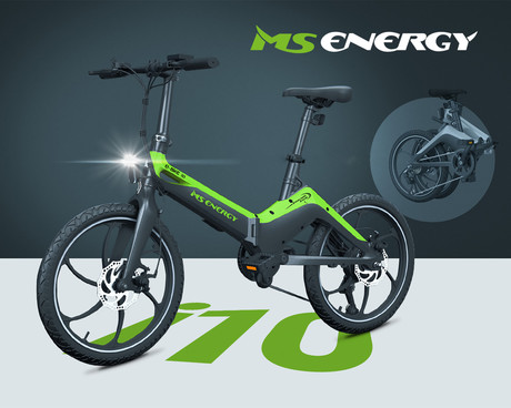 EOL - Električno kolo MS ENERGY i10, zložljivo, 20" pnevmatike, 250W motor, 6 prestav Shimano, do 50km, do 25km/h, 36V 7.8Ah baterija, črno siv