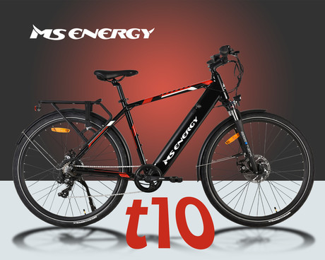 EOL - Električno kolo MS ENERGY t10, trekking, 28" pnevmatike, 250W motor, 7 prestav Shimano, do 100km, do 25km/h, 36V 13Ah baterija