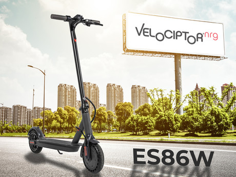 EOL - Električni skiro TREVI Velociptor NRG ES86W, 8.5'', zložljiv, LED osvetlitev, LED prikazovalnik, do 25 km/h, 350W motor, baterija 36V 7.5Ah, do 125kg, črn