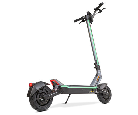 MS ENERGY FLARE X Hydraulic električni skiro, 10" gume, 2x 800W motor, 70km doseg, 936Wh 52V 18Ah baterija, vzmetenje, EBS sistem, Smart BMS, LCD zaslon, LED, aplikacija, srebrn (Midnight Chrome)