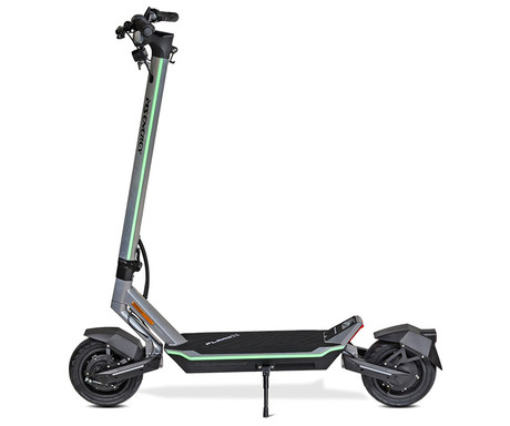 MS ENERGY FLARE X Hydraulic električni skiro, 10" gume, 2x 800W motor, 70km doseg, 936Wh 52V 18Ah baterija, vzmetenje, EBS sistem, Smart BMS, LCD zaslon, LED, aplikacija, srebrn (Midnight Chrome)
