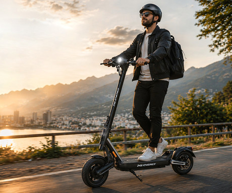 MS ENERGY MENTOR 500 električni skiro, 10" gume, 500W motor, 35km doseg, 374Wh 36V 10.4Ah baterija, dvojno C-vzmetenje, EBS sistem, Smart BMS, LCD zaslon, LED osvetlitev, aplikacija, črn