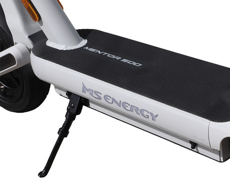 MS ENERGY MENTOR 500 električni skiro, 10" gume, 500W motor, 35km doseg, 374Wh 36V 10.4Ah baterija, dvojno C-vzmetenje, EBS sistem, Smart BMS, LCD zaslon, LED osvetlitev, aplikacija, črno bel
