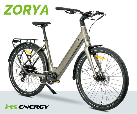 MS ENERGY ZORYA električno kolo, cestno / mestno, 27.5" pnevmatike, 250W ANANDA motor, 360Wh 36V 10Ah baterija, do 70km, 8-speed SHIMANO Altus, TEKTRO disk zavore, LCD zaslon, bronasto (Bronze)