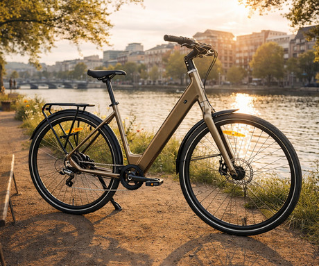 MS ENERGY ZORYA električno kolo, cestno / mestno, 27.5" pnevmatike, 250W ANANDA motor, 360Wh 36V 10Ah baterija, do 70km, 8-speed SHIMANO Altus, TEKTRO disk zavore, LCD zaslon, bronasto (Bronze)