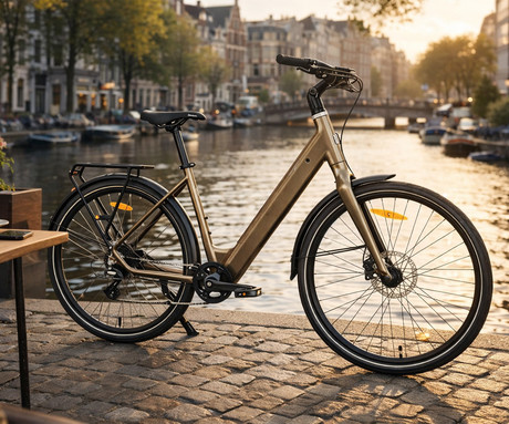 MS ENERGY ZORYA električno kolo, cestno / mestno, 27.5" pnevmatike, 250W ANANDA motor, 360Wh 36V 10Ah baterija, do 70km, 8-speed SHIMANO Altus, TEKTRO disk zavore, LCD zaslon, bronasto (Bronze)