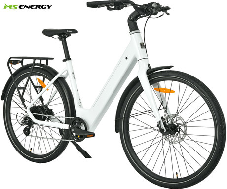 MS ENERGY ZORYA električno kolo, cestno / mestno, 27.5" pnevmatike, 250W ANANDA motor, 360Wh 36V 10Ah baterija, do 70km, 8-speed SHIMANO Altus, TEKTRO disk zavore, LCD zaslon, belo (Pearl White)