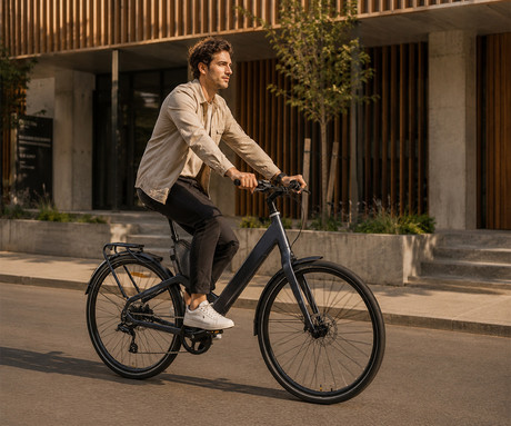 MS ENERGY VELES električno kolo, cestno / mestno, 28" pnevmatike, 250W ANANDA motor, 360Wh 36V 10Ah baterija, do 70km, 8-speed SHIMANO Altus, TEKTRO disk zavore, LCD zaslon, črno (Light Black)