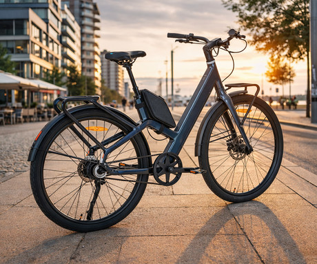 MS ENERGY VELES PLUS električno kolo, cestno / mestno, 28" pnevmatike, 250W ANANDA motor, 360Wh 36V 10Ah baterija, do 70km, Carbon Gates jermen, TEKTRO disk zavore, LCD zaslon, črno (Night Black)