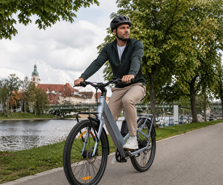 MS ENERGY VELES PLUS električno kolo, cestno / mestno, 28" pnevmatike, 250W ANANDA motor, 360Wh 36V 10Ah baterija, do 70km, Carbon Gates jermen, TEKTRO disk zavore, LCD zaslon, zlato (Special Gold)
