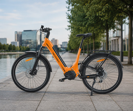 MS ENERGY MOKOSHA električno kolo, SUV / trekking / cestno / mestno, 27.5" pnevmatike, 250W 70Nm ANANDA motor, 576Wh 48V 12Ah baterija, do 120km, SHIMANO Altus, TEKTRO disk zavore, LCD zaslon, oranžno