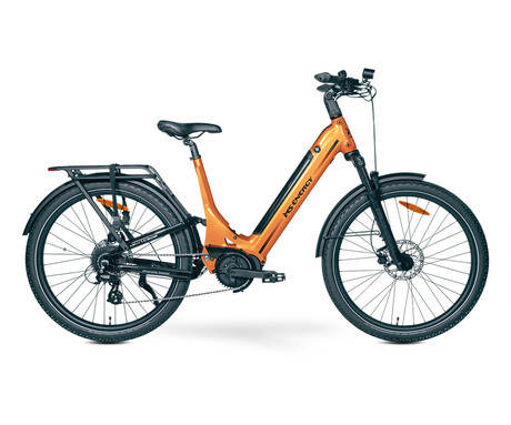 MS ENERGY MOKOSHA električno kolo, SUV / trekking / cestno / mestno, 27.5" pnevmatike, 250W 70Nm ANANDA motor, 576Wh 48V 12Ah baterija, do 120km, SHIMANO Altus, TEKTRO disk zavore, LCD zaslon, oranžno