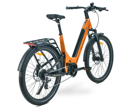 MS ENERGY MOKOSHA električno kolo, SUV / trekking / cestno / mestno, 27.5" pnevmatike, 250W 70Nm ANANDA motor, 576Wh 48V 12Ah baterija, do 120km, SHIMANO Altus, TEKTRO disk zavore, LCD zaslon, oranžno