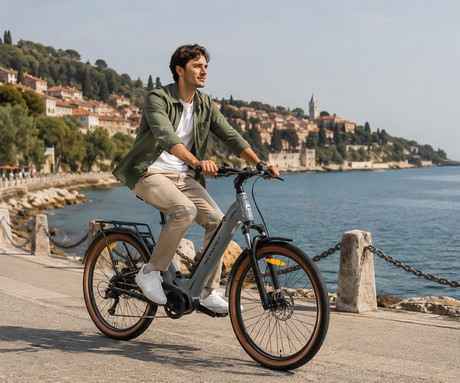 MS ENERGY MOKOSHA električno kolo, SUV / trekking / cestno / mestno, 27.5" pnevmatike, 250W 70Nm ANANDA motor, 576Wh 48V 12Ah baterija, do 120km, SHIMANO Altus, TEKTRO disk zavore, LCD zaslon, sivo