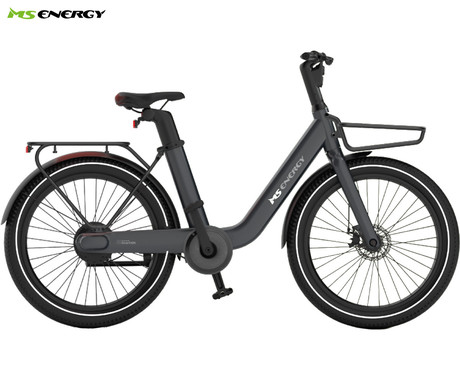MS ENERGY CITYZEN C102 2026 električno kolo, cestno / mestno, 24" FAT pnevmatike, 250W 50Nm motor, 345Wh 36V 9.6Ah baterija, do 70km, Drivetrain, mehanske disk zavore, LCD zaslon, sivo (Dark Gray)