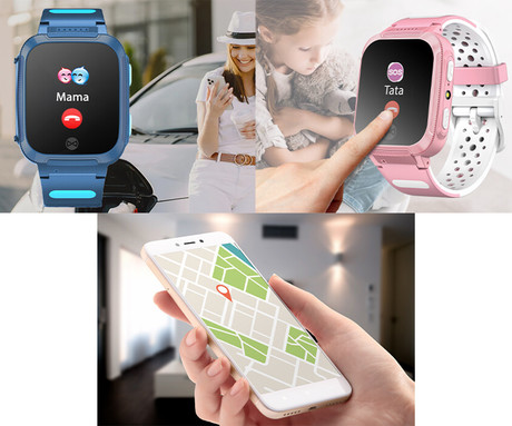 Pametna otroška ura FOREVER Find Me 2 KW-210, 1.44" zaslon, GPS, klicanje, SOS, Android + iOS, baterija, aplikacija, merjenje aktivnosti, analiza spanca, modra