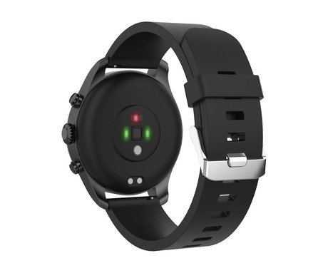 FOREVER Verfi SW-800 pametna ura, 1.3" AMOLED zaslon, Bluetooth, Android + iOS, baterija, aplikacija, IP68, merjenje aktivnosti, analiza spanca, temperatura, športni načini, črna (Carbon Black)