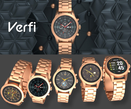 FOREVER Verfi SW-800 pametna ura, 1.3" AMOLED zaslon, Bluetooth, Android + iOS, baterija, aplikacija, IP68, merjenje aktivnosti, analiza spanca, temperatura, športni načini, roza zlata (Rose Gold)