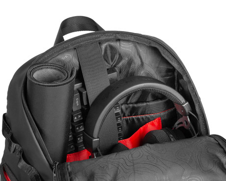 GENESIS PALLAD 420 univerzalni 2v1 nahrbtnik, za prenosnike do 15.6", 18L, potovalni / gaming, nastavljiv, trpežen, 6 žepov, prilagodljiv, vodoodporen, Trolley sistem, črn