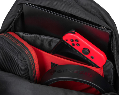 GENESIS PALLAD 200 univerzalni 2v1 nahrbtnik, za prenosnike do 14.1", 19L, potovalni / gaming, nastavljiv, trpežen, 6 žepov, prilagodljiv, odporen, črn