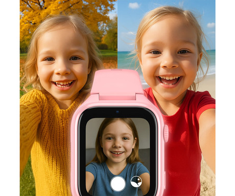 MANTA STELIO JUNIOR 4G otroška pametna ura, 4G LTE, SIM, roza (Powder Pink)