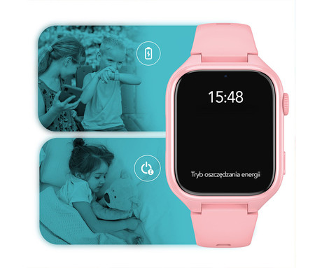 MANTA STELIO JUNIOR 4G otroška pametna ura, 4G LTE, SIM, roza (Powder Pink)