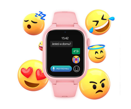 MANTA STELIO JUNIOR 4G otroška pametna ura, 4G LTE, SIM, roza (Powder Pink)