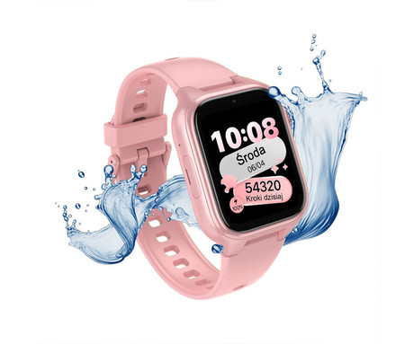 MANTA STELIO JUNIOR 4G otroška pametna ura, 4G LTE, SIM, roza (Powder Pink)