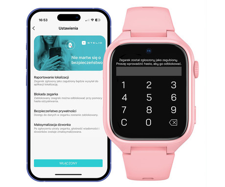 MANTA STELIO JUNIOR 4G otroška pametna ura, 4G LTE, SIM, roza (Powder Pink)
