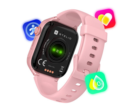 MANTA STELIO JUNIOR PRO AI 4G otroška pametna ura, OpenAI, 4G LTE, SIM, roza (Powder Pink)