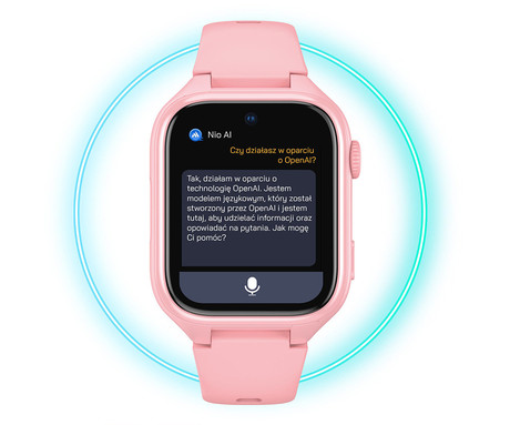 MANTA STELIO JUNIOR PRO AI 4G otroška pametna ura, OpenAI, 4G LTE, SIM, roza (Powder Pink)
