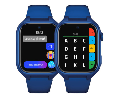 MANTA STELIO JUNIOR PRO AI 4G otroška pametna ura, OpenAI, 4G LTE, 1.78" zaslon, SIM, GPS+WiFi, hitra in varna komunikacija, trpežen zaslon, SOS, 700 mAh, IP67, modra (Navy Blue)