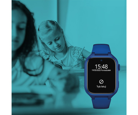 MANTA STELIO JUNIOR PRO AI 4G otroška pametna ura, OpenAI, 4G LTE, 1.78" zaslon, SIM, GPS+WiFi, hitra in varna komunikacija, trpežen zaslon, SOS, 700 mAh, IP67, modra (Navy Blue)