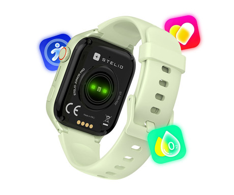 MANTA STELIO JUNIOR PRO AI 4G otroška pametna ura, OpenAI, 4G LTE, 1.78" zaslon, SIM, GPS+WiFi, hitra in varna komunikacija, trpežen zaslon, SOS, 700 mAh, IP67 zelena (Pistacchio Green)
