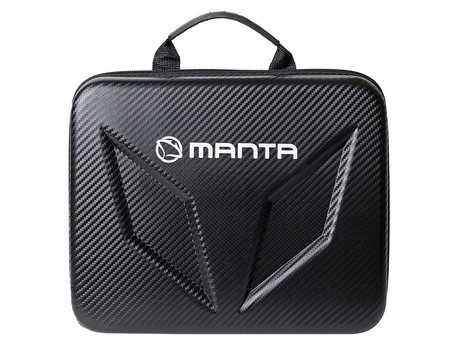 MANTA MGM-01C VIBE masažna pištola, 100W, polnilna baterija, 30 stopenj hitrosti, 12 nastavkov, indikator pritiska, LCD zaslon, torbica, črna (Carbon Black)