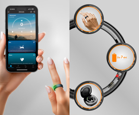 FOREVER Astral SR-100 pametni prstan, velikost 12, BT 5.2, Android + iOS, baterija, aplikacija, spremljanje zdravja / spanca, športni načini, 5ATM, + polnilna postaja, črn (Carbon Black)