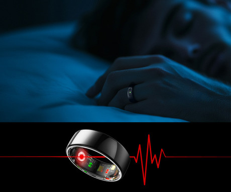 FOREVER Astral SR-100 pametni prstan, velikost 13, BT 5.2, Android + iOS, baterija, aplikacija, spremljanje zdravja / spanca, športni načini, 5ATM, + polnilna postaja, črn (Carbon Black)