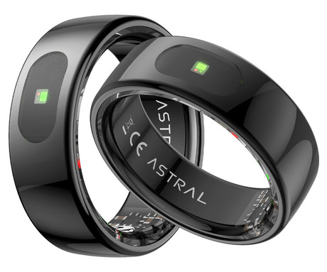 FOREVER Astral SR-100 pametni prstan, velikost 12, BT 5.2, Android + iOS, baterija, aplikacija, spremljanje zdravja / spanca, športni načini, 5ATM, + polnilna postaja, črn (Carbon Black)