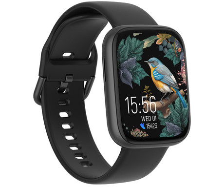 FOREVER ForeVigo 4 SW-330 pametna ura, 1.95" AMOLED, BT 5.4, Android + iOS, klicanje, baterija, aplikacija, spremljanje zdravja, analiza spanca, 100+ športov, 2 paščka, IP68, črna (Carbon Black)
