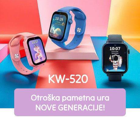 FOREVER Look Me! 3 KW-520 otroška pametna ura, 4G LTE, 1.85" zaslon, GPS+WiFi+LBS lociranje, video klici, SOS gumb, Android + iOS, aplikacija, IP65, pedometer, igre, roza (Blush Pink)