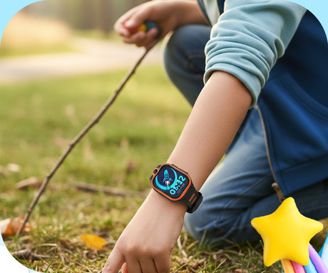 FOREVER Boost KW-530 otroška pametna ura, 4G LTE, Android OS, 2" IPS zaslon, AI funkcije, GPS+WIFI+LBS lociranje, video klici, SOS gumb, aplikacija, IP67, pedometer, igre, črna (Magic Black)