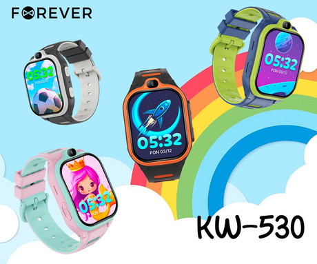 FOREVER Boost KW-530 otroška pametna ura, 4G LTE, modra (Electric Blue)