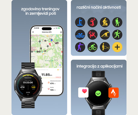 FOREVER zBASE SW-720 pametna ura, 1.43" AMOLED zaslon, 2 paščka, BT 5.3, Android + iOS, baterija, aplikacija, spremljanje zdravja / spanca / aktivnosti, AGC 6H steklo, IP68, srebrno modra (Navy Blue)