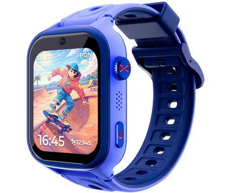FOREVER BRO KW-540 AI otroška pametna ura, 4G LTE, Android OS, 1.72" IPS zaslon, AI funkcije, GPS+WIFI+LBS lociranje, SMS / video / klici, SOS gumb, aplikacija, IP65, 2 paščka, modra (Ocean Blue)