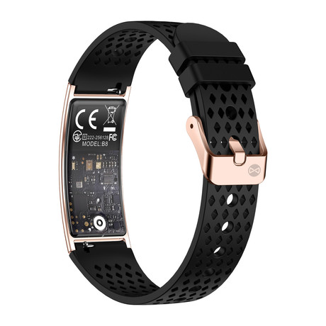 FOREVER ELEGANCE SB-B8 pametna zapestnica / ura, OLED zaslon, 2 paščka, BT 5.3, Android + iOS, baterija, aplikacija, spremljanje zdravja / spanca / aktivnosti / športa, IPX8, roza zlata (Rose Gold)