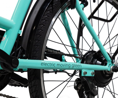 TREVI EMG JAMMY električno kolo, cestno/mestno, 26" pnevmatike, 250W motor, 36V 10Ah 360Wh baterija, Shimano, do 60km, V-zavore, LED prikazovalnik, zelena (Aqua Green)