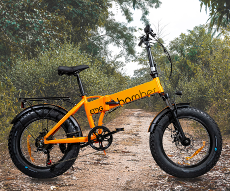 TREVI EMG BOMBER zložljivo električno kolo, 20" pnevmatike, 250W motor, 36V 10Ah 360Wh baterija, Shimano, do 40km, disk zavore, vzmetenje, LCD zaslon, oranžno (Sunset)