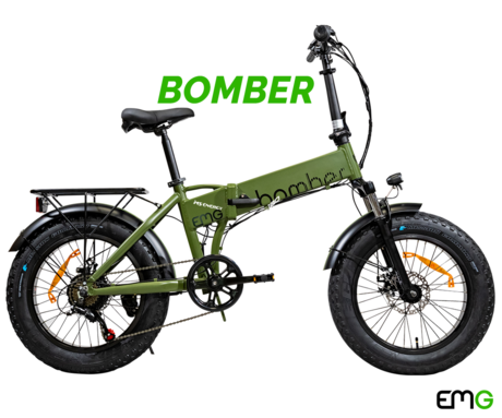 TREVI EMG BOMBER zložljivo električno kolo, 20" pnevmatike, 250W motor, 36V 10Ah 360Wh baterija, Shimano, do 40km, disk zavore, vzmetenje, LCD zaslon, zelena (Iridescent Green)