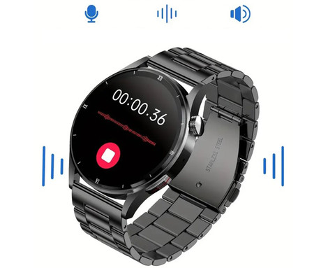 TREVI T-FIT 300 CALL pametna ura, 1.32" zaslon, Bluetooth, Android + iOS, baterija, IP67, klicanje, kisik / pritisk / aktivnost, analiza spanca, športni načini, 2x pašček, črna (Jet Black)