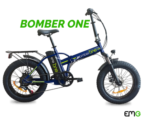 TREVI EMG BOMBER ONE zložljivo električno kolo, 20" pnevmatike, 250W motor, 36V 10Ah 360Wh baterija, Shimano, do 40km, disk zavore, vzmetenje, LED prikazovalnik, modra (Metallic Blue)